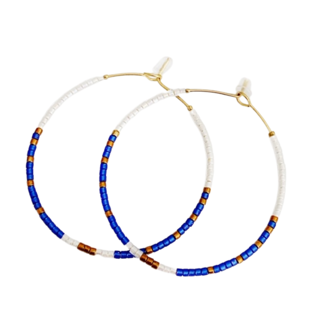 Caryn Lawn Baja Hoop Earring - Fall Blue