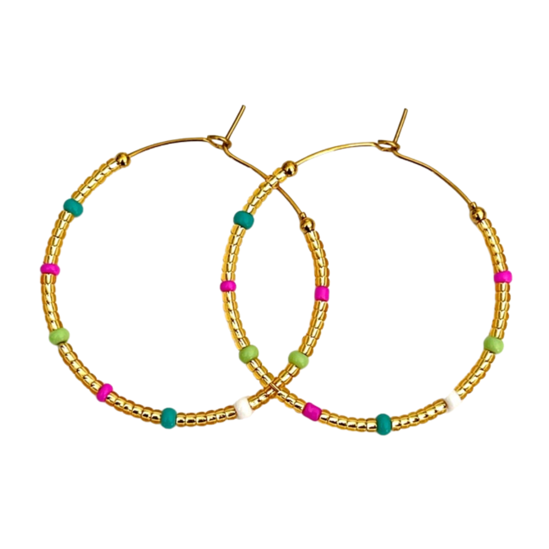 Caryn Lawn Baja Siesta Hoop Turq & Pink