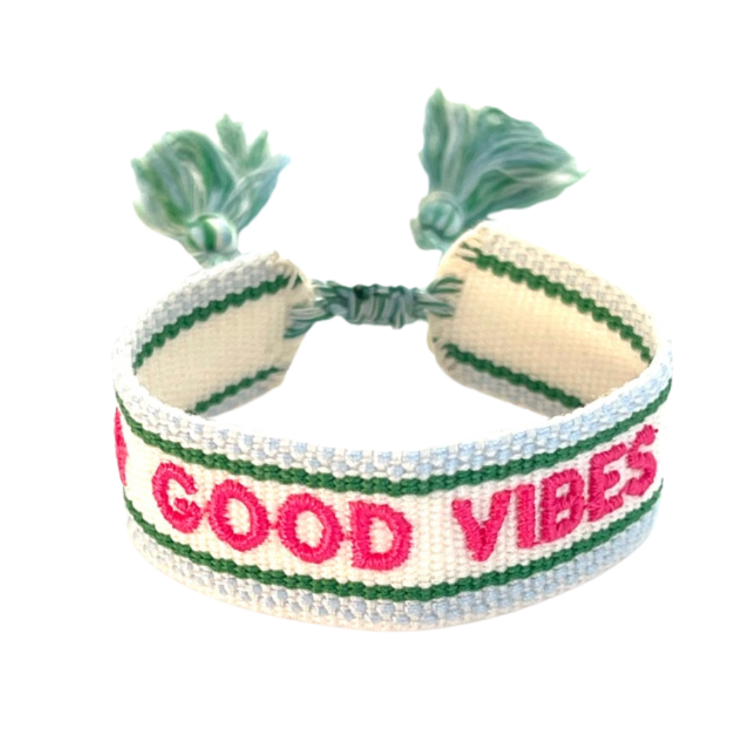 Caryn Lawn Woven Friendship Bracelet Good Vibes