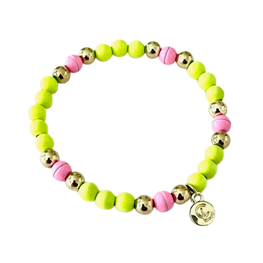 Caryn Lawn Boca Ball Bracelet Neon Pink