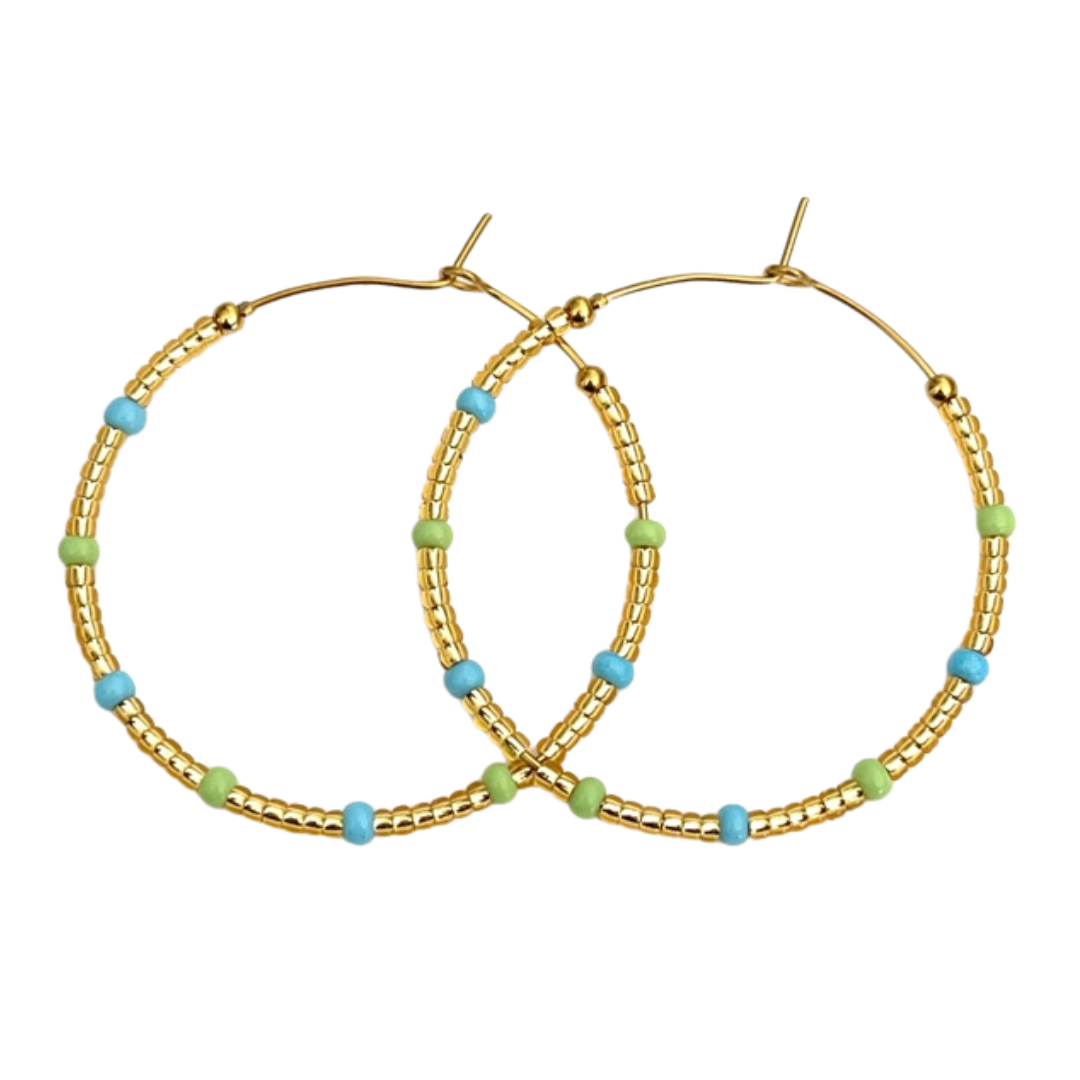 Caryn Lawn Baja Siesta Hoop Blue & Green