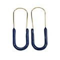 Caryn Lawn Paperclip Enamel Earring Navy
