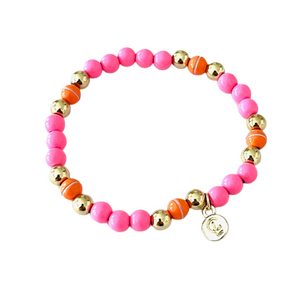 Caryn Lawn Boca Ball Bracelet Pink Orange