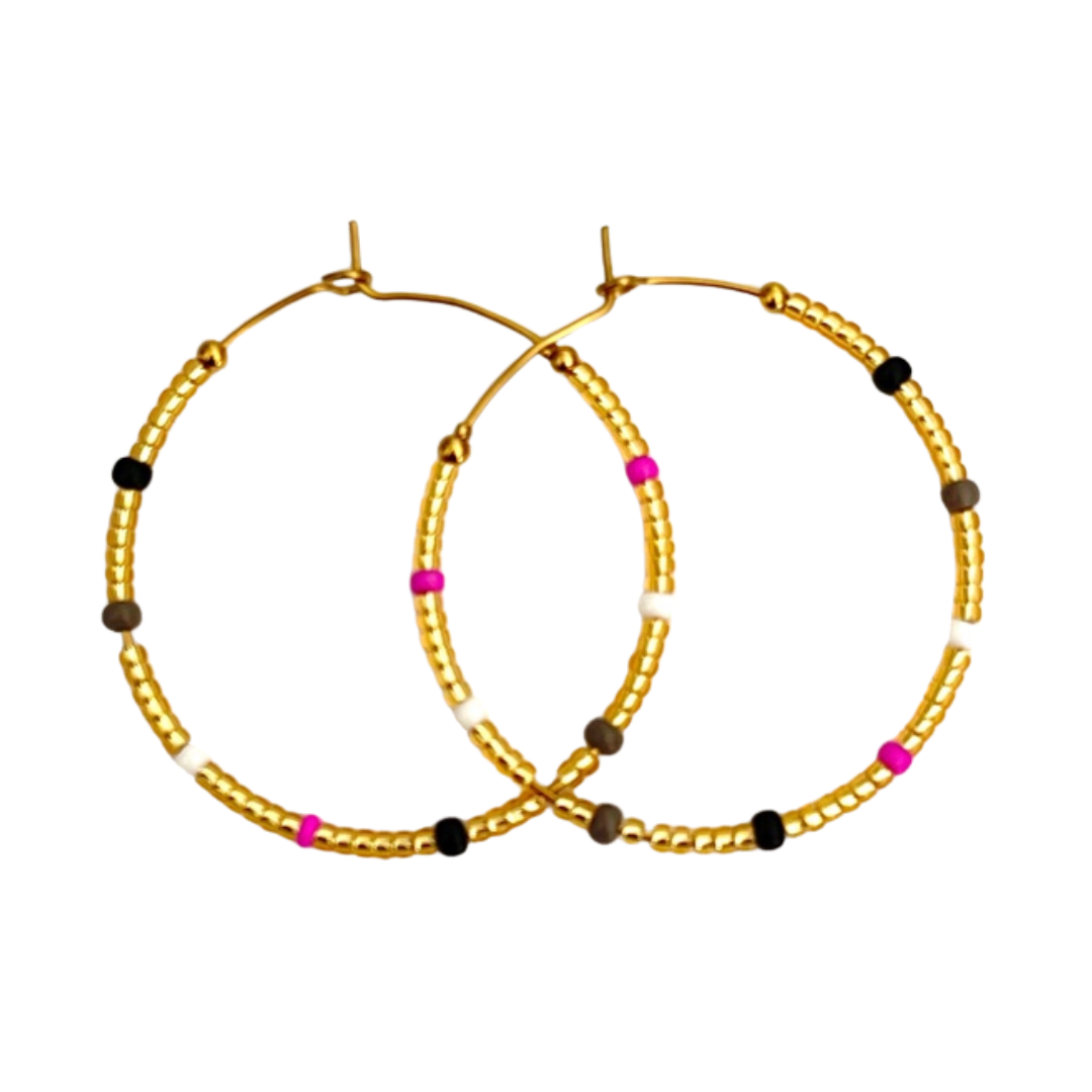 Caryn Lawn Baja Siesta Hoop Pink & Black