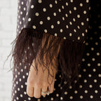 Caryn Lawn AUDREY POLKADOT FEATHER DRESS CHOCOLATE