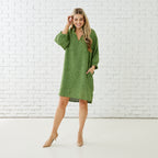 Caryn Lawn BETSY COLLAR TWEED DRESS GREEN