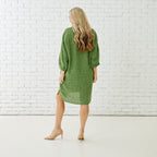 Caryn Lawn BETSY COLLAR TWEED DRESS GREEN