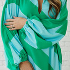 Caryn Lawn COCO CAFTAN AQUA/GREEN
