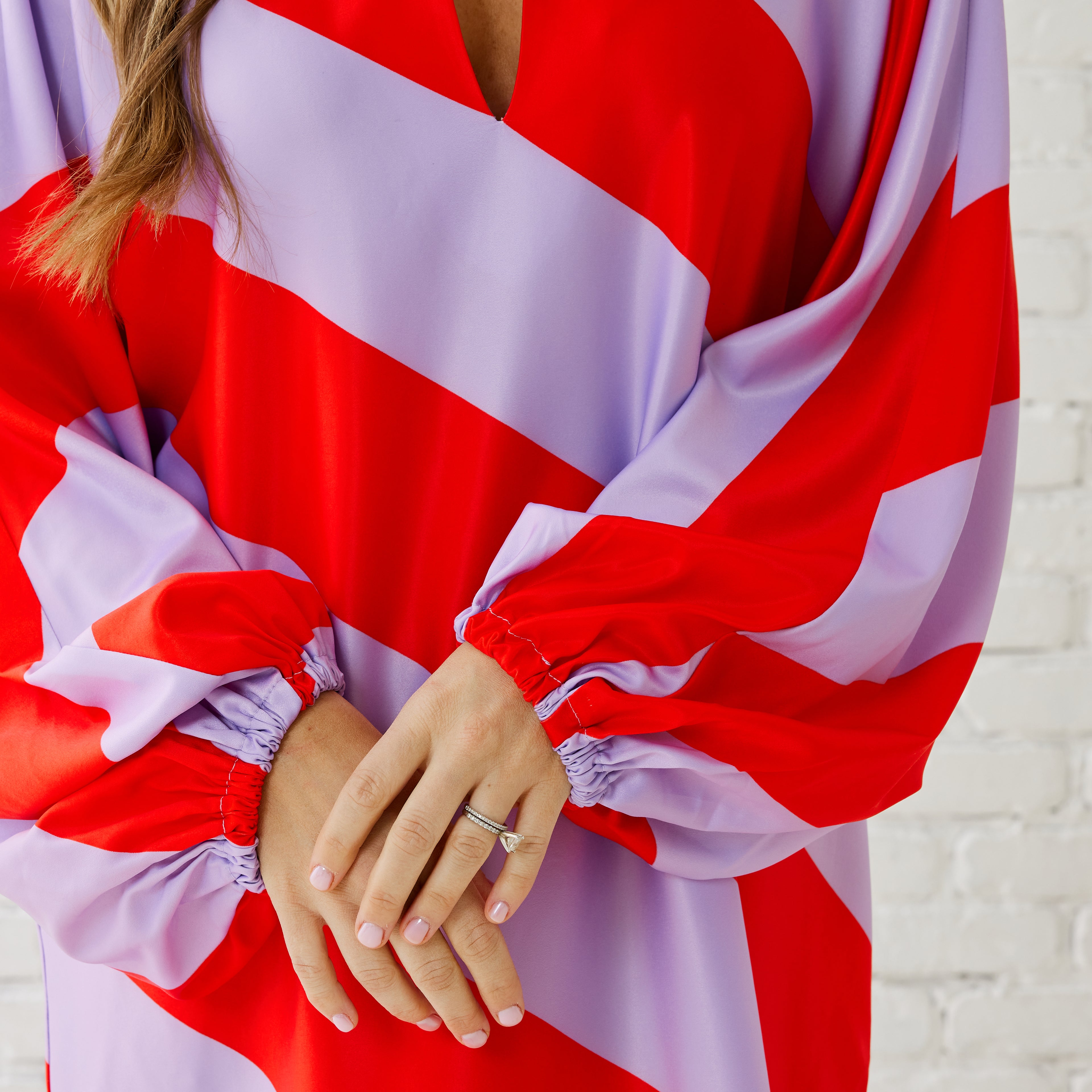 Caryn Lawn COCO CAFTAN LAVENDER/RED