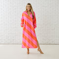 Caryn Lawn COCO CAFTAN PINK/ORANGE