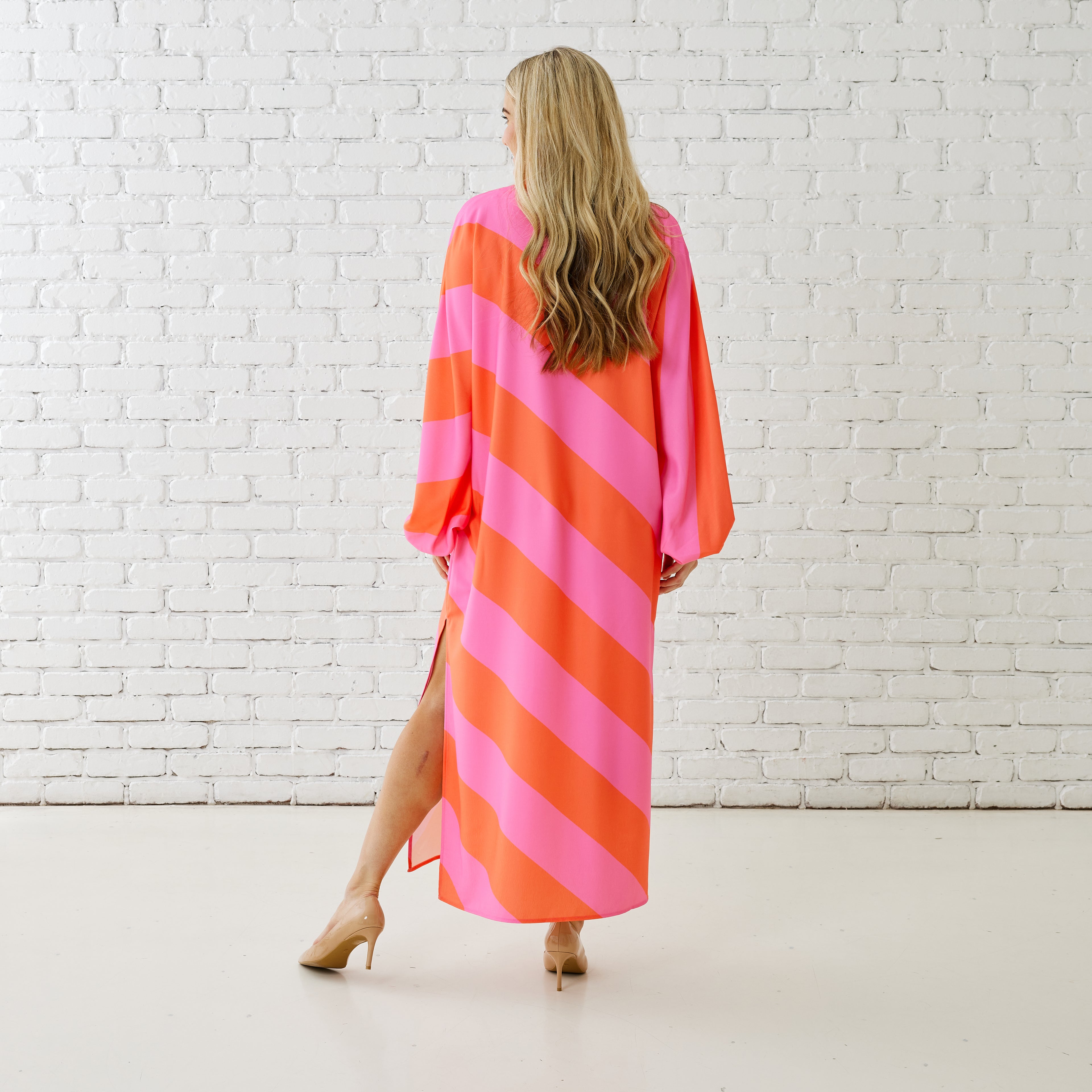 Caryn Lawn COCO CAFTAN PINK/ORANGE