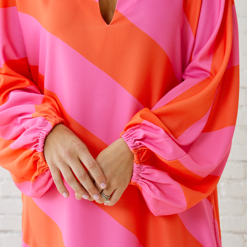 Caryn Lawn COCO CAFTAN PINK/ORANGE