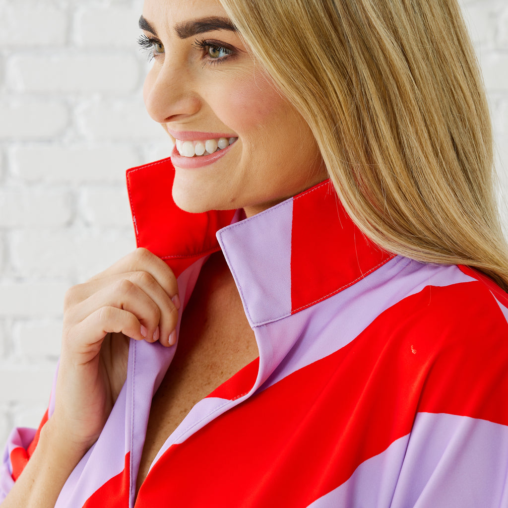 Caryn Lawn COCO TOP LAVENDER/RED