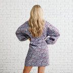 Caryn Lawn Betsy Collar Floral Jacquard Dress Powder and Burgundy