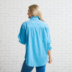 Caryn Lawn Kimberly Corduroy Top Powder Blue