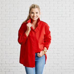 Caryn Lawn Preppy Gameday Top Red