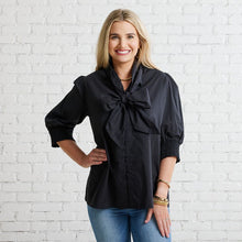 Load image into Gallery viewer, Caryn Lawn Holly Bow Top Black