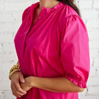Caryn Lawn Clare Dress Hot Pink