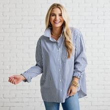 Load image into Gallery viewer, Caryn Lawn Lawn Shirt Navy