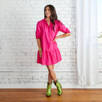 Caryn Lawn Clare Dress Hot Pink