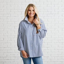 Load image into Gallery viewer, Caryn Lawn Lawn Shirt Navy