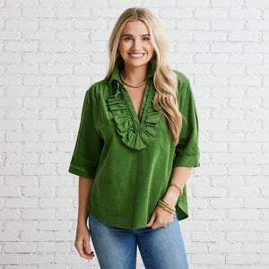 Caryn Lawn Maya Corduroy Top Moss