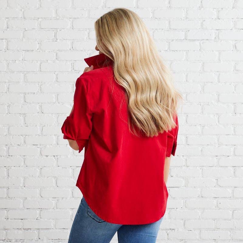 Caryn Lawn Maya Corduroy Top Red