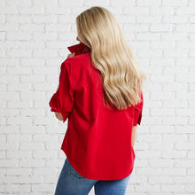 Load image into Gallery viewer, Caryn Lawn Maya Corduroy Top Red