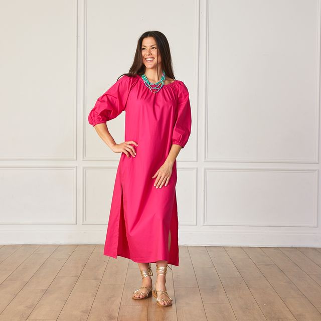Caryn Lawn Lawson Dress Hot Pink