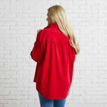 Load image into Gallery viewer, Caryn Lawn Kimberly Corduroy Top Red