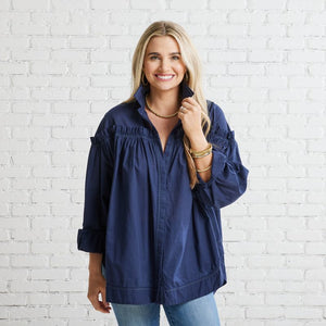 Caryn Lawn Miriam Top Navy