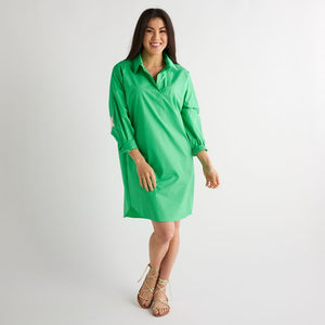 Caryn Lawn Preppy Star Dress Green