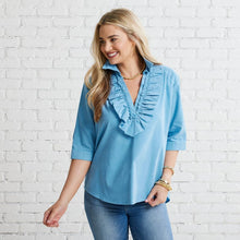 Load image into Gallery viewer, Caryn Lawn Maya Corduroy Top Powder Blue