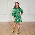 Caryn Lawn Pippi Dress Leaf Kelly
