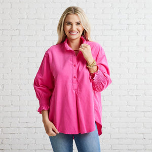 Caryn Lawn Kimberly Corduroy Top Pink