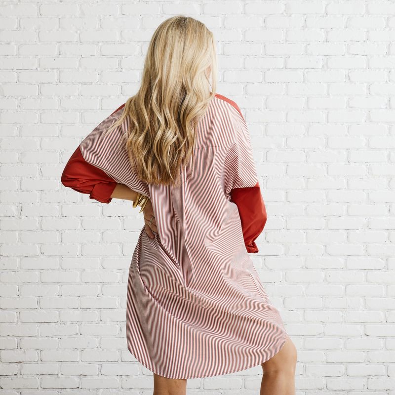 Preppy Gameday Back Stripe Dress Burnt Orange | Caryn Lawn Caryn Lawn Preppy Gameday Back Stripe Dress Burnt Orange | Caryn Lawn Caryn Lawn