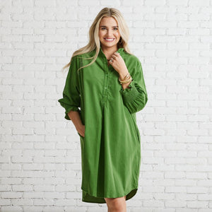 Caryn Lawn Kimberly Corduroy Dress Moss