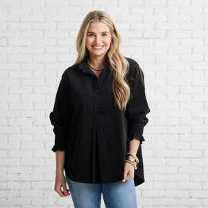 Caryn Lawn Kimberly Corduroy Top Black