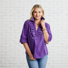 Load image into Gallery viewer, Caryn Lawn Maya Corduroy Top Purple