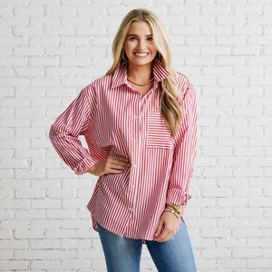 Caryn Lawn Lawn Shirt Red