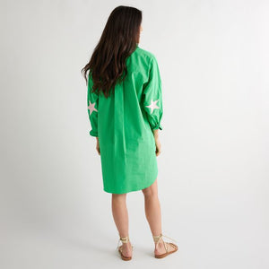 Caryn Lawn Preppy Star Dress Green