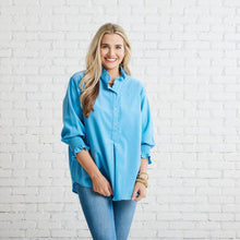 Load image into Gallery viewer, Caryn Lawn Kimberly Corduroy Top Powder Blue