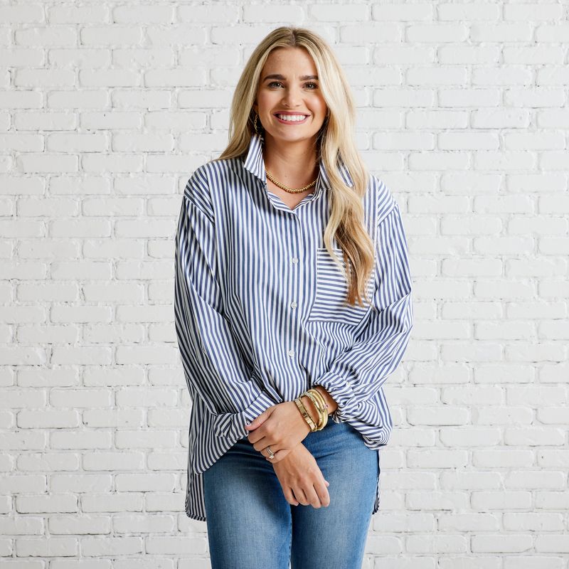Caryn Lawn Lawn Shirt Navy
