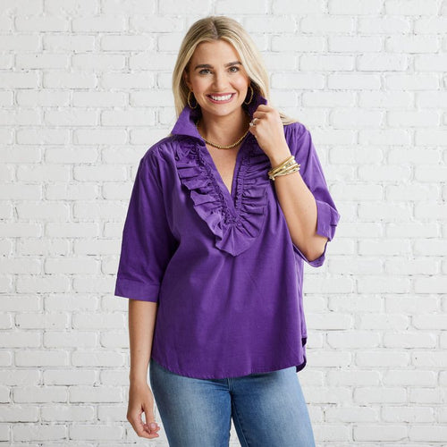 Caryn Lawn Maya Corduroy Top Purple