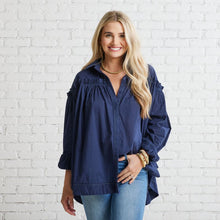 Load image into Gallery viewer, Caryn Lawn Miriam Top Navy