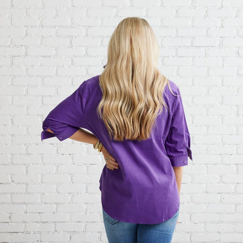 Caryn Lawn Maya Corduroy Top Purple