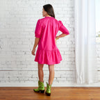 Caryn Lawn Clare Dress Hot Pink