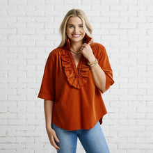 Load image into Gallery viewer, Caryn Lawn Maya Corduroy Top Burnt Orange