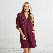 Load image into Gallery viewer, Caryn Lawn Maya Corduroy Dress Maroon