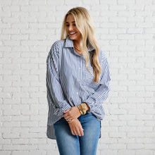 Load image into Gallery viewer, Caryn Lawn Lawn Shirt Navy